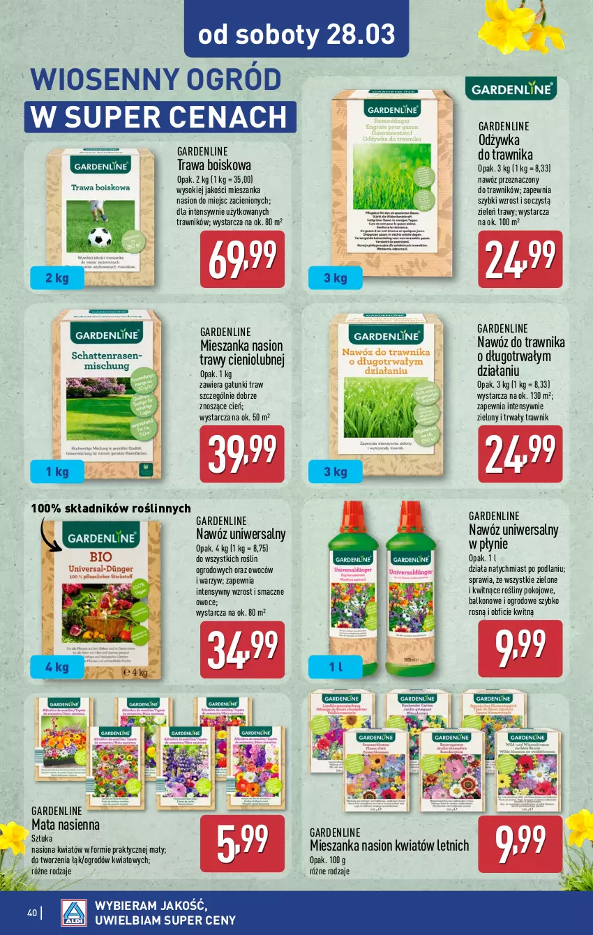 Gazetka promocyjna Aldi - Pełna oferta - ważna 23.03 do 29.03.2026 - strona 40 - produkty: Cień, Nawóz, Odżywka, Ogród, Owoce, Sok