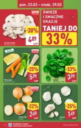 Gazetka promocyjna Aldi - Pełna oferta - Gazetka - ważna od 29.03 do 29.03.2026 - strona 4 - produkty: Piec, Cebula, Czosnek, Pieczarki krojone, Szpinak