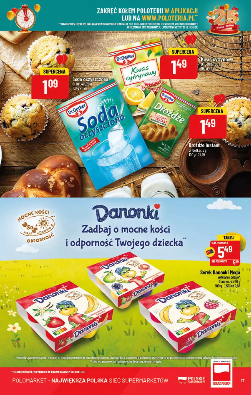 Gazetka promocyjna PoloMarket - Gazetka pomocyjna - ważna 28.09 do 04.10.2022 - strona 17 - produkty: Danone, Danonki, Drożdże, Por, Ser, Serek