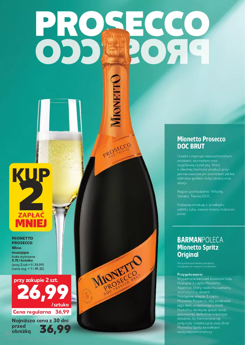 Gazetka promocyjna Kaufland - Barek Kauflandu - ważna 29.10 do 12.11.2025 - strona 32 - produkty: Gin, Kawa, Kieliszek, Makaron, Mionetto, Mus, Owoce, Owoce morza, Pizza, Prosecco, Sałat, Wino, Wino musujące