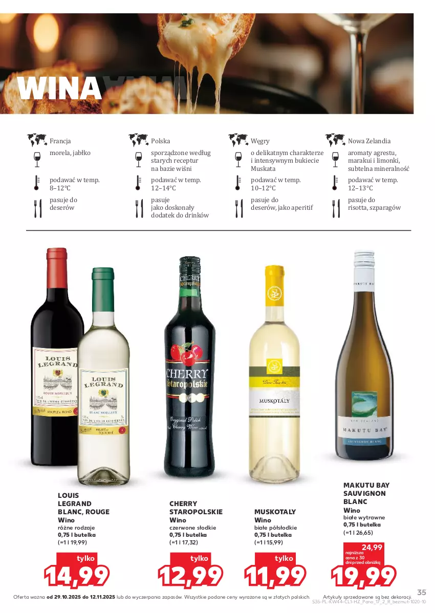 Gazetka promocyjna Kaufland - Barek Kauflandu - ważna 29.10 do 12.11.2025 - strona 35 - produkty: Deser, Gra, Gres, Gry, Morela, Mus, Por, Sauvignon Blanc, Ser, Wino, Wino białe, Wino czerwone