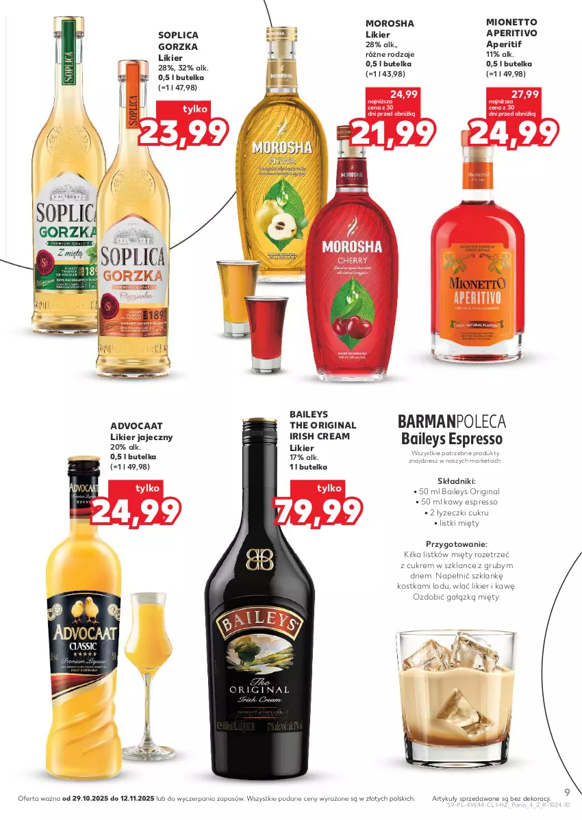 Gazetka promocyjna Kaufland - Barek Kauflandu - ważna 29.10 do 12.11.2025 - strona 9 - produkty: Advocaat, Gin, Likier, Likier jajeczny, Mionetto, Soplica