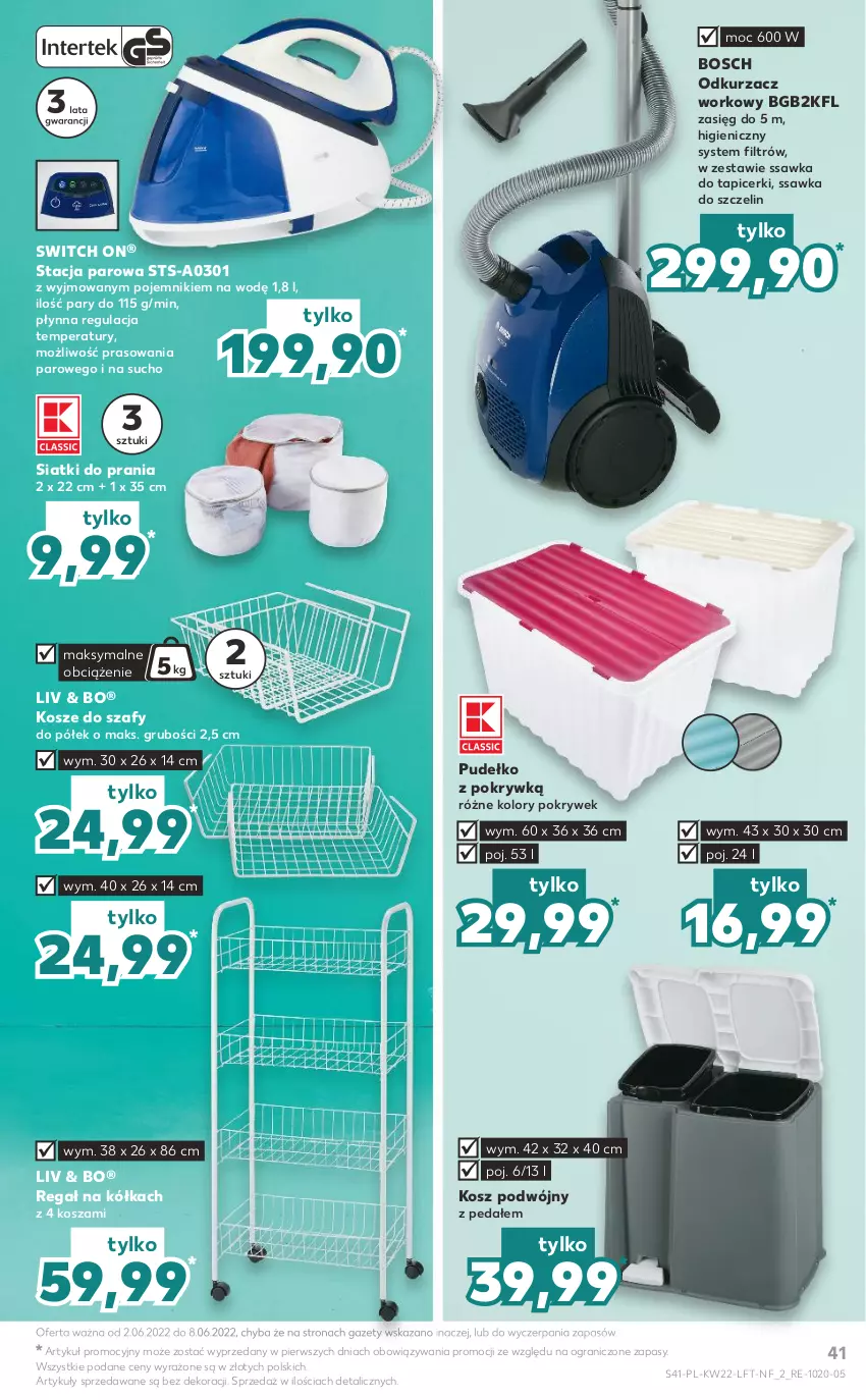 Gazetka promocyjna Kaufland - OFERTA TYGODNIA - ważna 02.06 do 08.06.2022 - strona 41 - produkty: Bosch, Gra, Kosz, Odkurzacz, Pojemnik, Pudełko, Regał