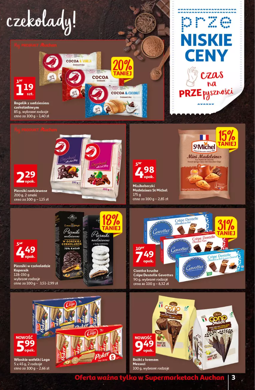 Gazetka promocyjna Auchan - przeNISKIE CENY czas na przepyszności Supermarkety - ważna 17.03 do 23.03.2022 - strona 3 - produkty: Ciastka, Kakao, Piernik, Pierniki w czekoladzie, Ser