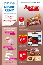 Gazetka promocyjna Auchan - przeNISKIE CENY czas na przepyszności Supermarkety - Gazetka - ważna od 23.03 do 23.03.2022 - strona 1 - produkty: Ciastka, Koc, Wawel, Czekolada, Lindt, Bakalland