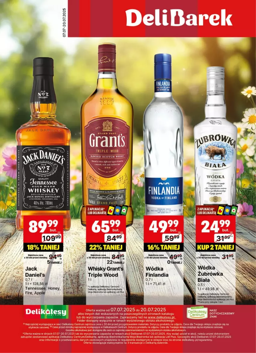 Gazetka promocyjna Delikatesy Centrum - Delibarek DC28-DC29 - ważna 07.07 do 20.07.2025 - strona 1 - produkty: Finlandia, Por, Wódka