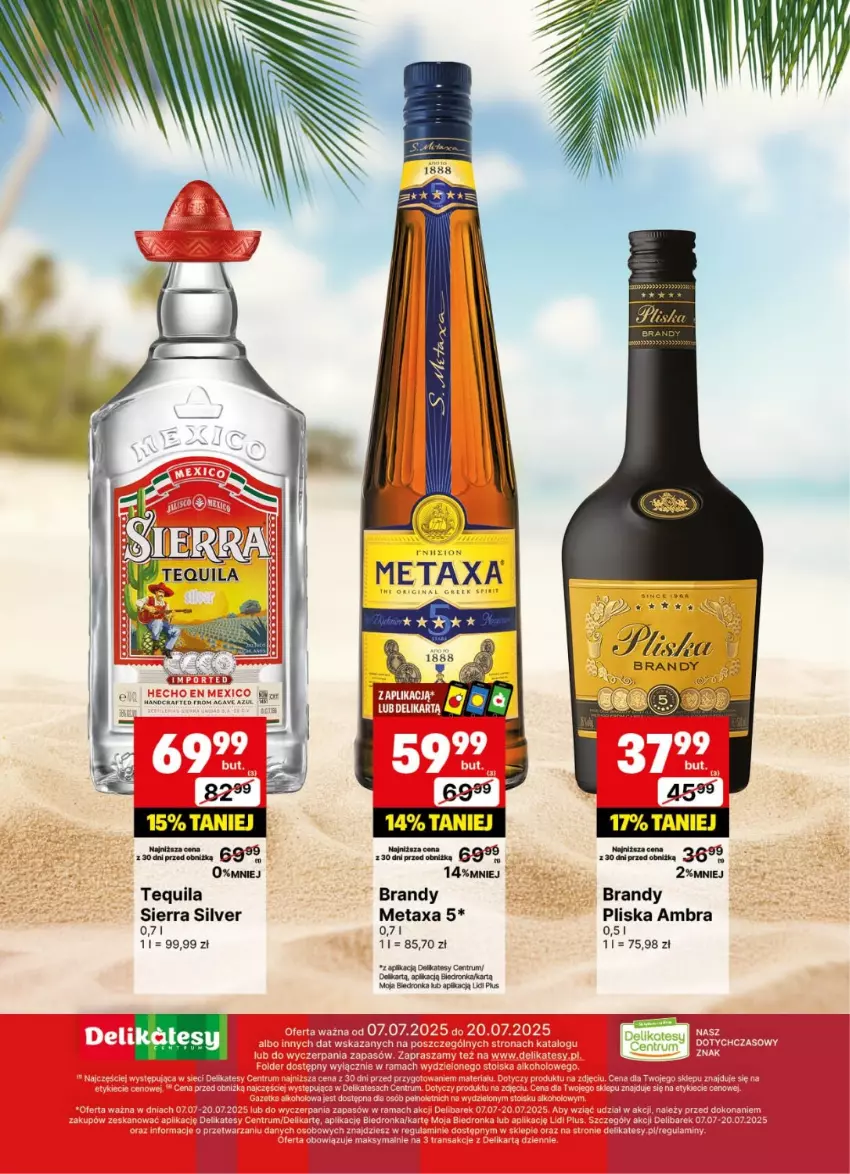 Gazetka promocyjna Delikatesy Centrum - Delibarek DC28-DC29 - ważna 07.07 do 20.07.2025 - strona 24 - produkty: Brandy, Metaxa, Pliska, Rum, Tequila