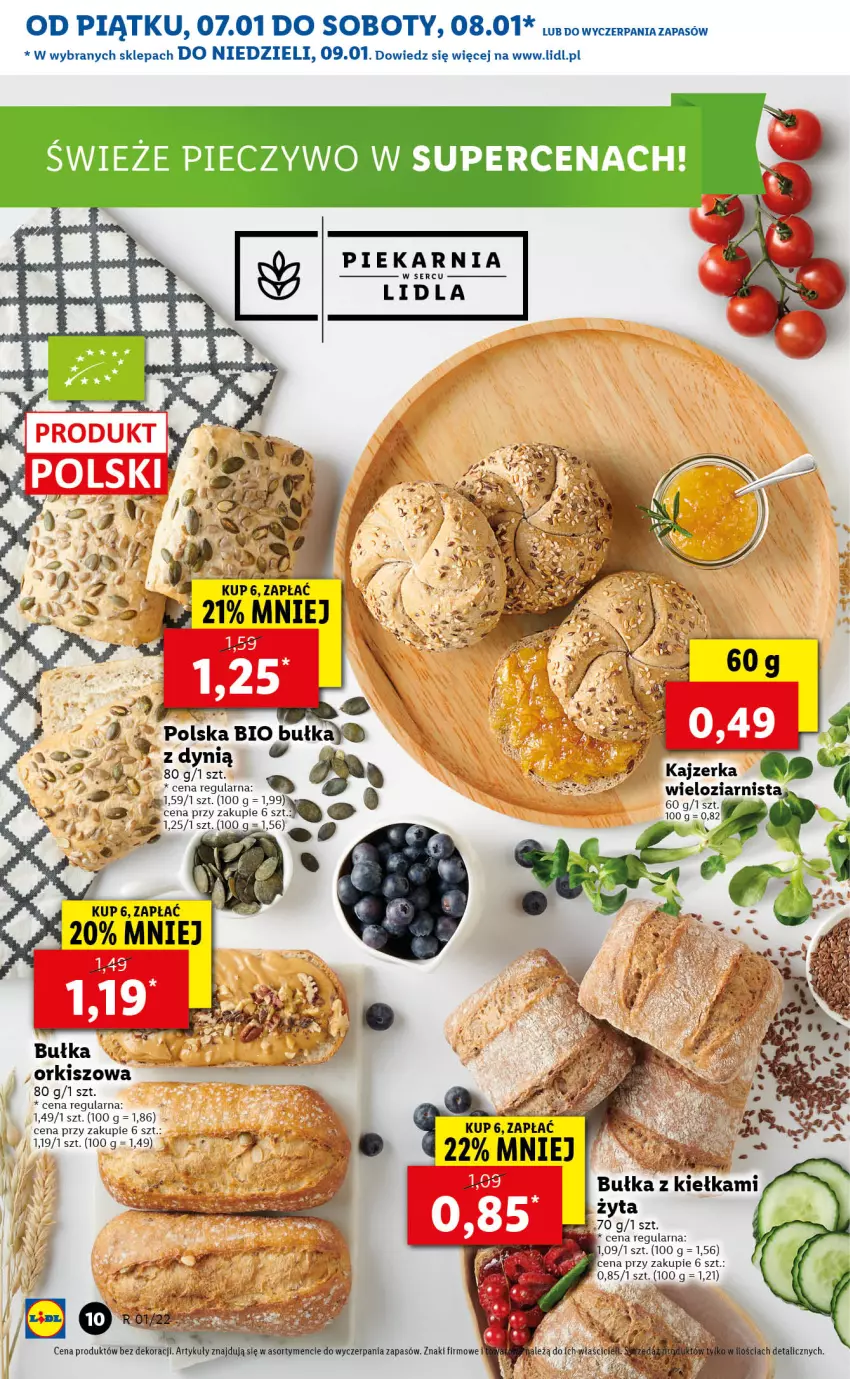 Gazetka promocyjna Lidl - GAZETKA - ważna 07.01 do 09.01.2022 - strona 10 - produkty: Bułka, Dynią, Kajzerka, Piec, Pieczywo, Ser