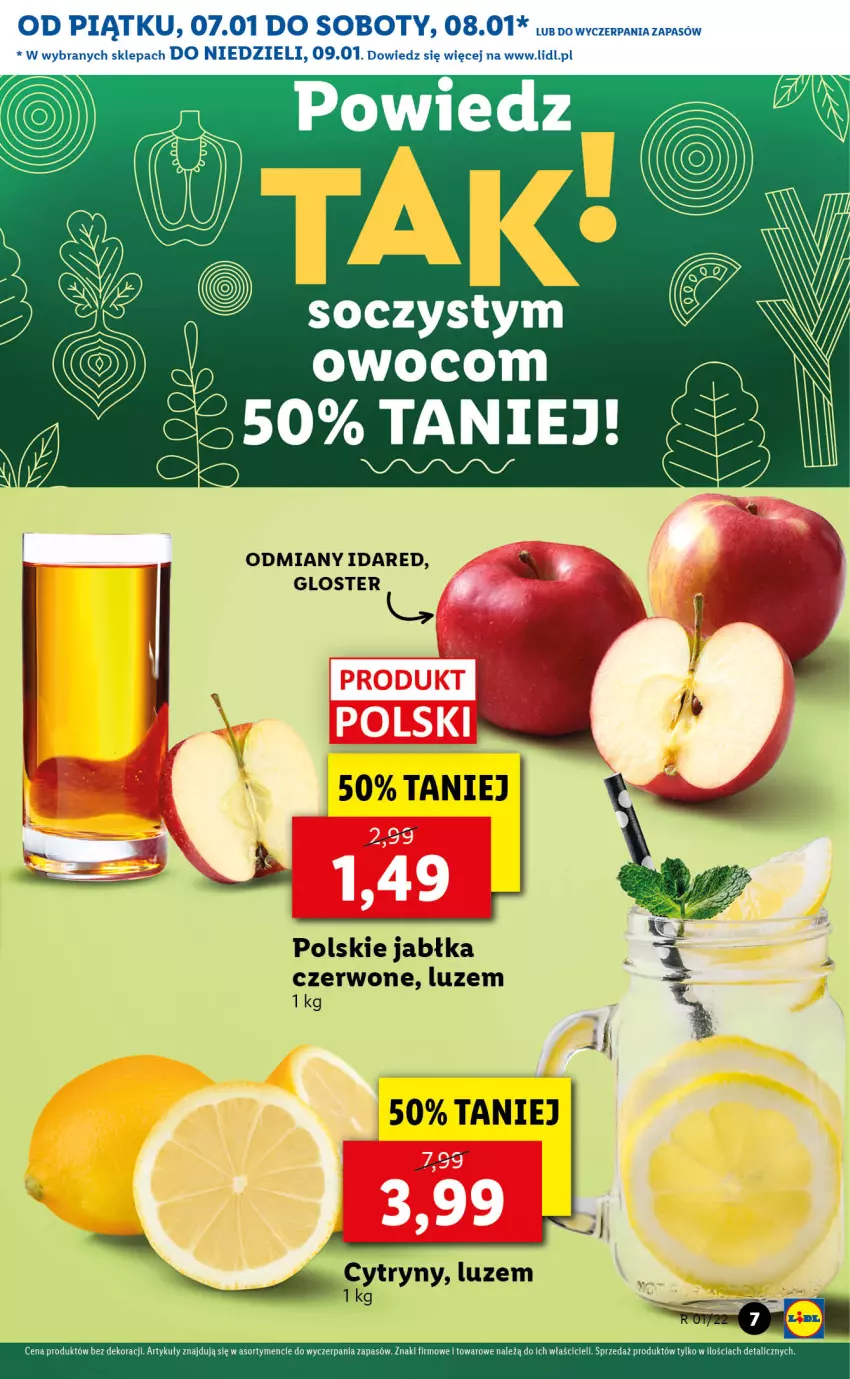 Gazetka promocyjna Lidl - GAZETKA - ważna 07.01 do 09.01.2022 - strona 7 - produkty: Cytryny, Jabłka