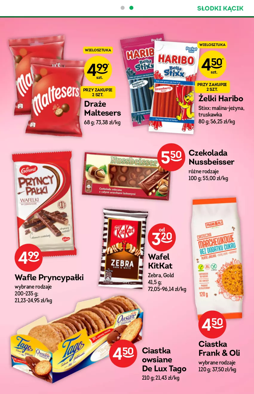 Gazetka promocyjna Żabka - ważna 17.06 do 22.06.2021 - strona 44 - produkty: Ciastka, Ciastka owsiane, Czekolada, Haribo, Ser, Tago, Wafle