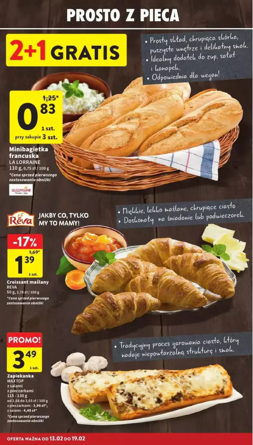 Gazetka promocyjna Intermarche - ważna 13.02 do 19.02.2025 - strona 10 - produkty: Bagietka, Croissant, Fa, Piec, Pieczarka, Por, Salami, Sałat, Top, Zapiekanka