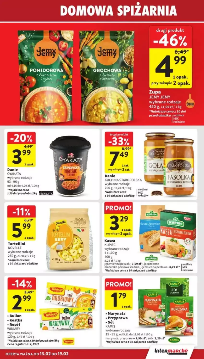 Gazetka promocyjna Intermarche - ważna 13.02 do 19.02.2025 - strona 22 - produkty: Bulion, Fa, Kamis, Kasza, Kuchnia, Kuchnia Staropolska, Lion, Rosół, Sól, Winiary, Zupa