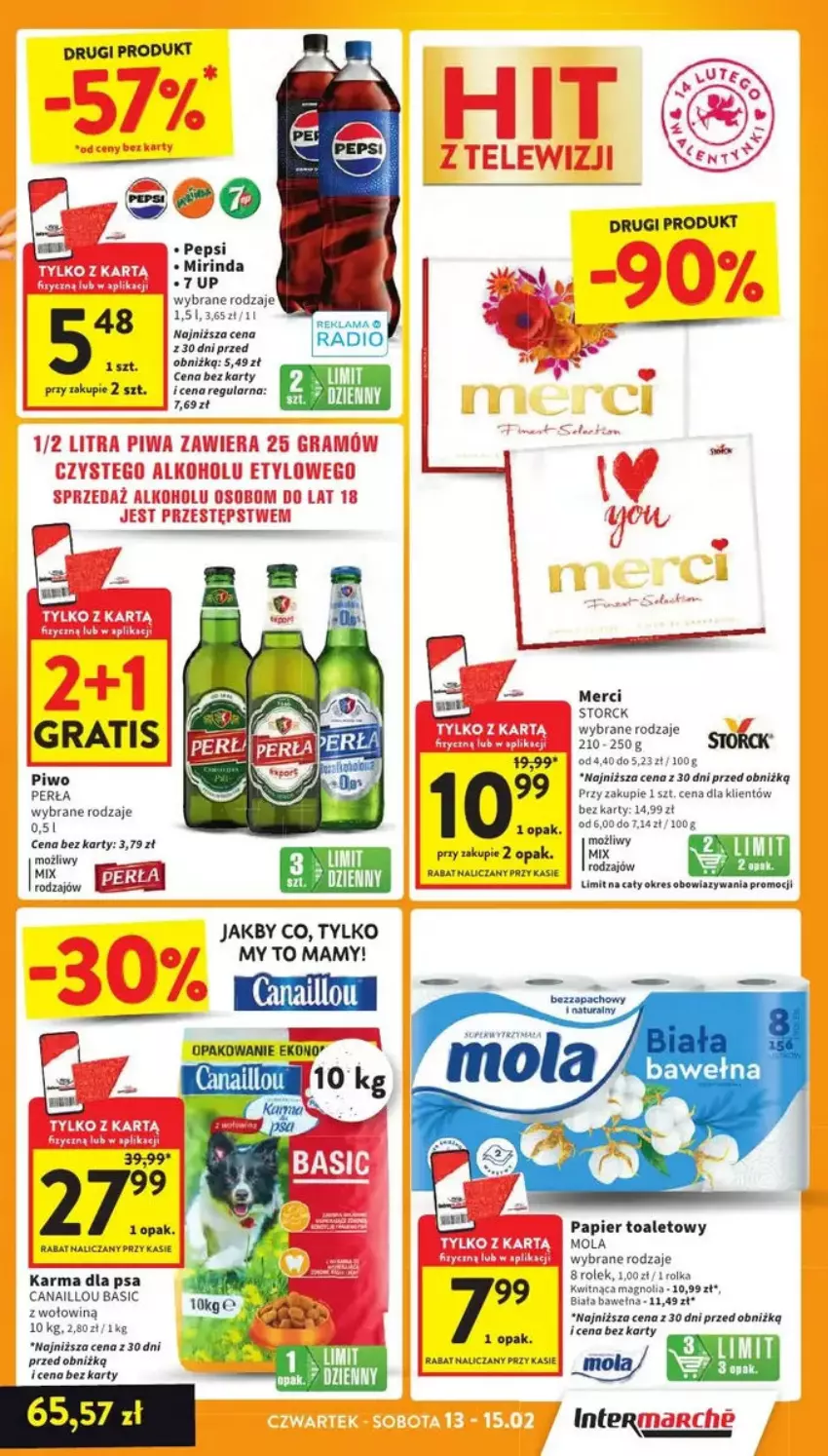 Gazetka promocyjna Intermarche - ważna 13.02 do 19.02.2025 - strona 23 - produkty: Gra, Merci, Mola, Papier, Papier toaletowy, Pepsi, Perła, Piwo