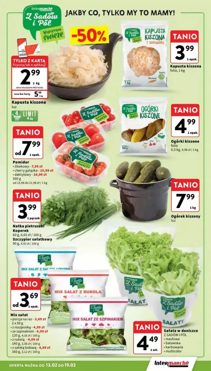 Gazetka promocyjna Intermarche - ważna 13.02 do 19.02.2025 - strona 7 - produkty: Ogórek, Por, Sałat, Szpinak