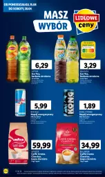 Gazetka promocyjna Lidl - GAZETKA - Gazetka - ważna od 17.04 do 17.04.2024 - strona 52 - produkty: Napój energetyczny, Kawa ziarnista, Red Bull, Bell, Ice tea, Kawa, Wazon, Lipton, Lavazza, Bella, Herbata, Napój