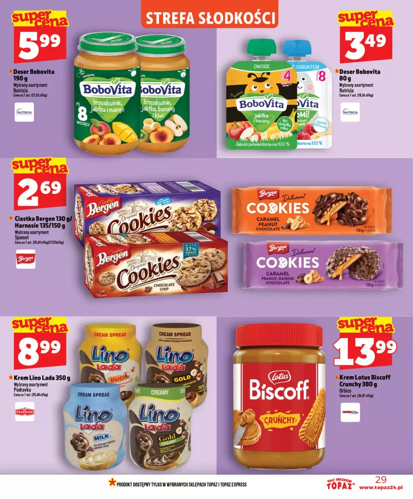 Gazetka promocyjna Topaz - Gazetka - ważna 16.07 do 22.07.2026 - strona 29 - produkty: Banany, BIC, BoboVita, Brzoskwinie, Ciastka, Deser, Jabłka, Podravka, Ser, Top