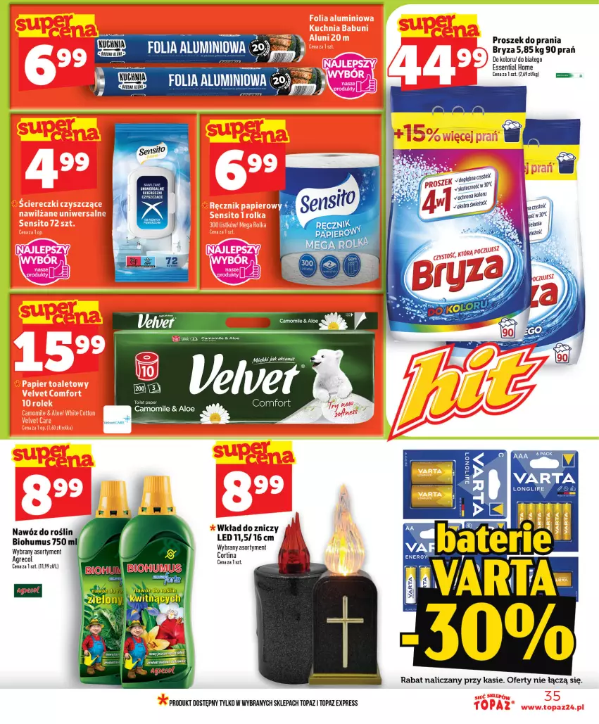 Gazetka promocyjna Topaz - Gazetka - ważna 16.07 do 22.07.2026 - strona 35 - produkty: Babuni, Biohumus, Bryza, Folia aluminiowa, Koc, Mus, Nawóz, Proszek do prania, Top