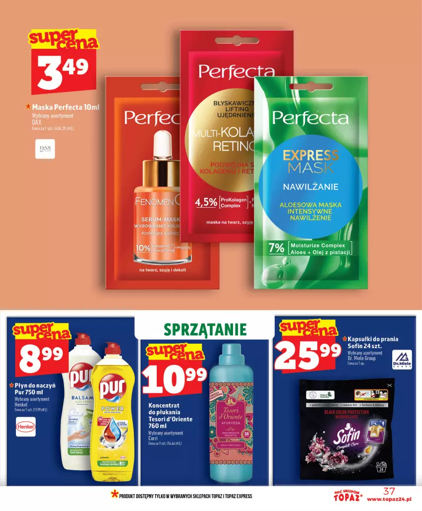 Gazetka promocyjna Topaz - Gazetka - ważna 16.07 do 22.07.2026 - strona 37 - produkty: EPEE, Kapsułki do prania, Kolagen, Maska, Olej, Perfecta, Pur, Rum, Ser, Serum, Top