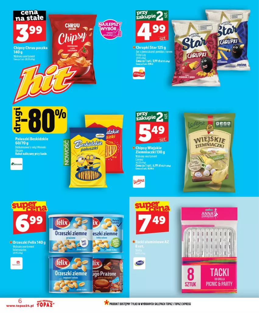 Gazetka promocyjna Topaz - Gazetka - ważna 16.07 do 22.07.2026 - strona 6 - produkty: Aksam, Orzeszki, Por, Top
