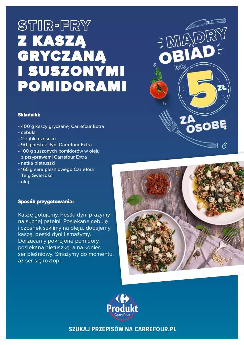 Gazetka promocyjna Carrefour - Gazetka Carrefour - ważna 28.06 do 02.07.2022 - strona 33 - produkty: Cebula, Czosnek, Gry, Natka pietruszki, Olej, Pestki dyni, Pomidory, Ser, Ser pleśniowy, Stek, Top, Tusz