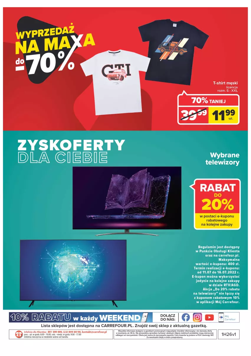 Gazetka promocyjna Carrefour - Gazetka Carrefour - ważna 28.06 do 02.07.2022 - strona 38 - produkty: O nas, T-shirt