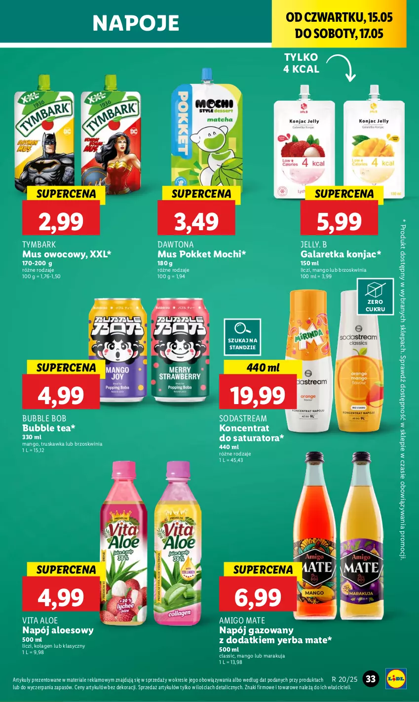 Gazetka promocyjna Lidl - GAZETKA - ważna 15.05 do 17.05.2025 - strona 39 - produkty: Dawtona, Gala, Galaretka, Kolagen, Liczi, Mango, Mus, Napój, Napój gazowany, Napoje, Tymbark