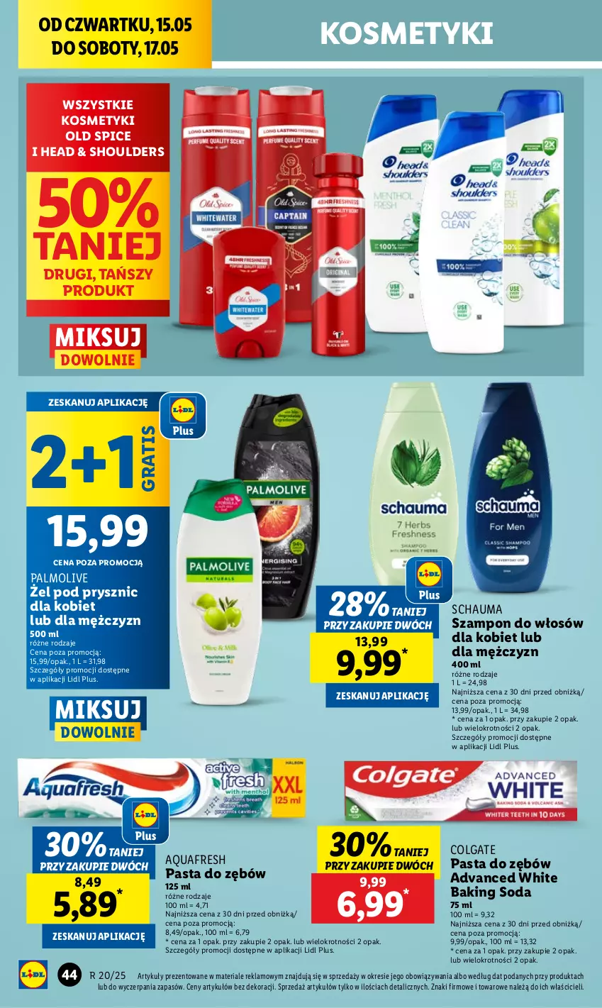 Gazetka promocyjna Lidl - GAZETKA - ważna 15.05 do 17.05.2025 - strona 50 - produkty: Aquafresh, Colgate, Gra, LG, Old Spice, Palmolive, Pasta do zębów, Schauma, Szampon