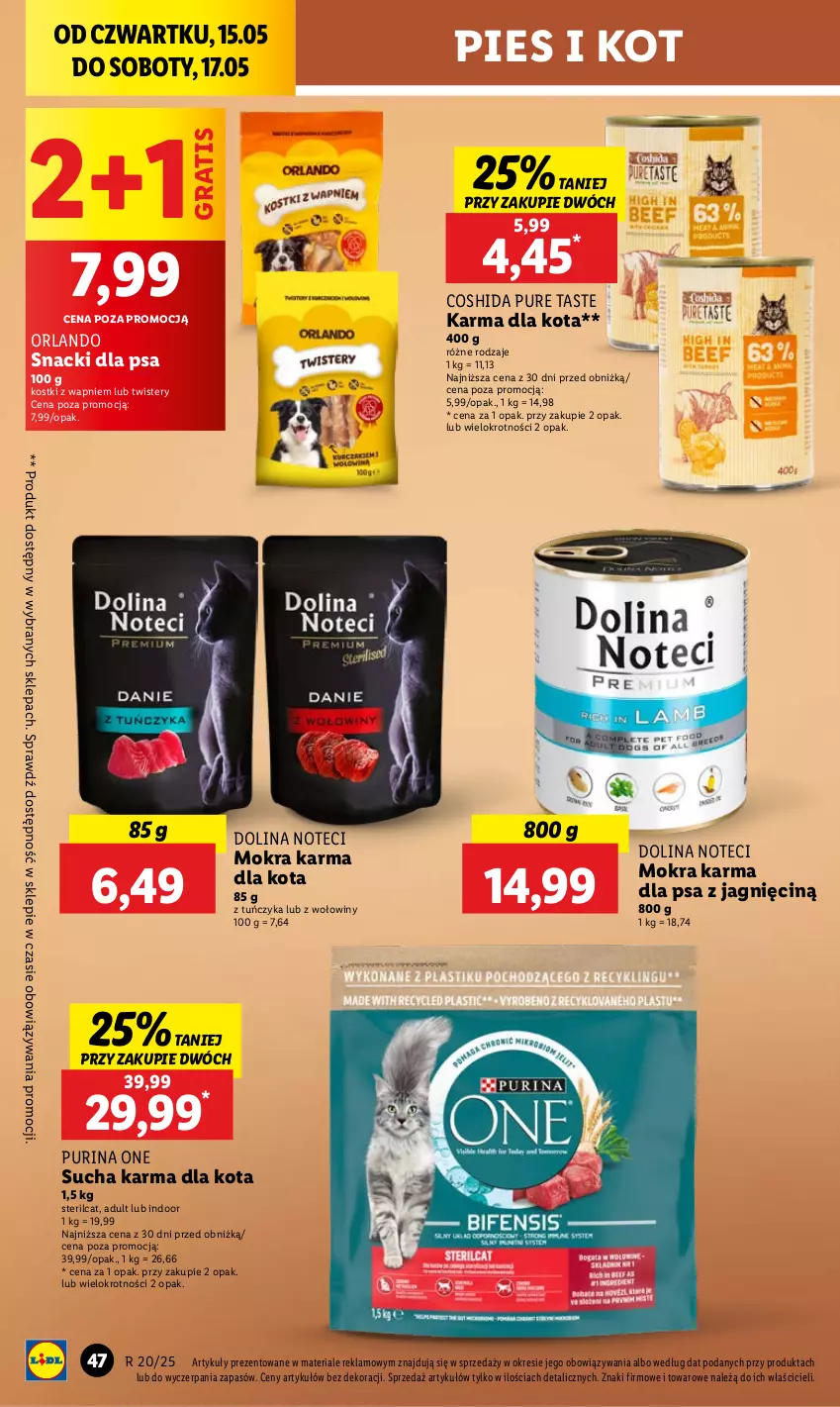 Gazetka promocyjna Lidl - GAZETKA - ważna 15.05 do 17.05.2025 - strona 54 - produkty: Gra, Mokra karma, Pur, Purina, Sucha karma, Tuńczyk