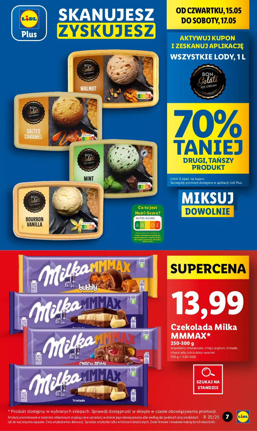 Gazetka promocyjna Lidl - GAZETKA - ważna 15.05 do 17.05.2025 - strona 7 - produkty: Czekolada, Lody, Milka, Wazon