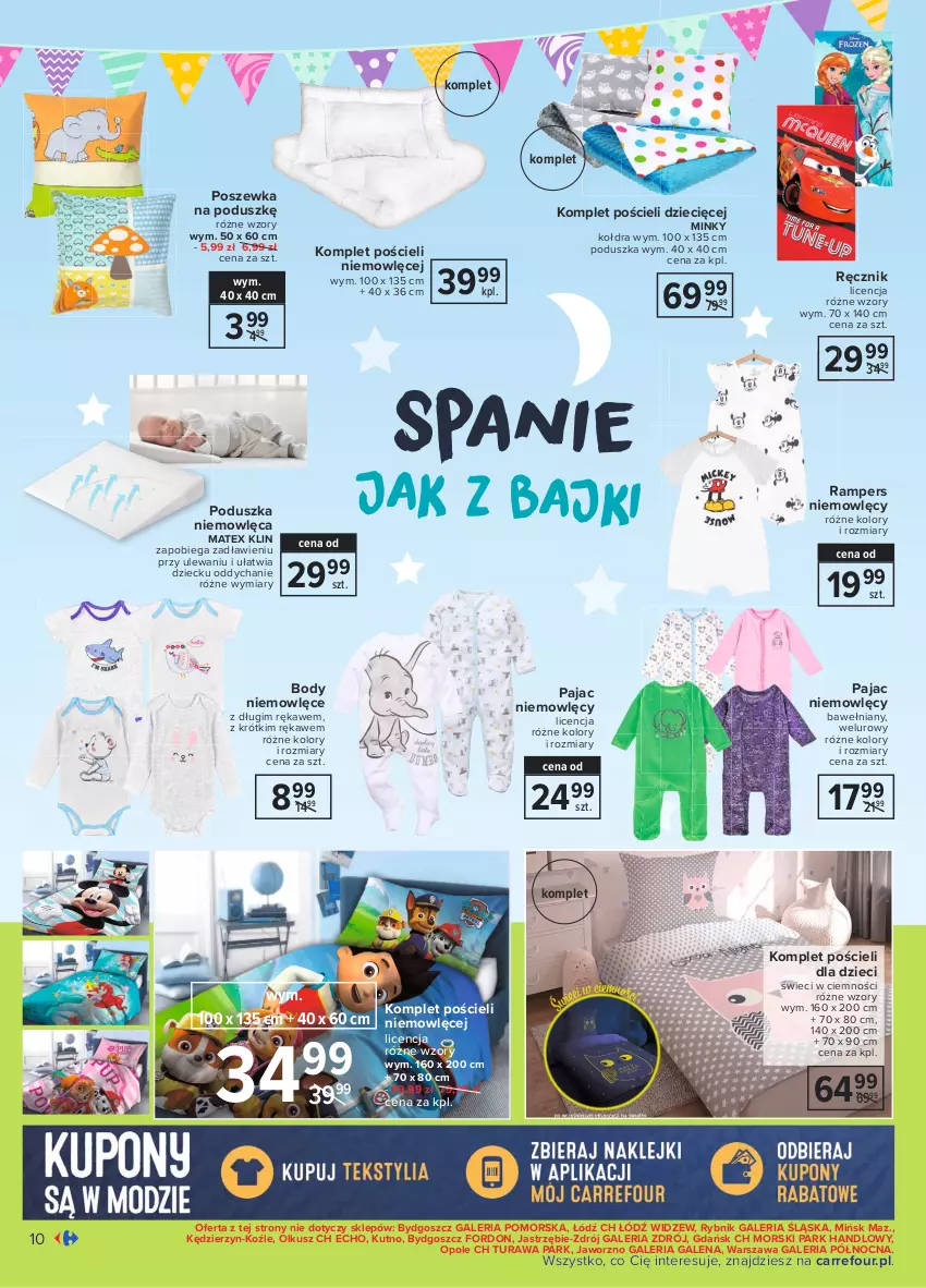 Gazetka promocyjna Carrefour - Gazetka Dzień Dziecka - ważna 17.05 do 01.06.2021 - strona 10 - produkty: Body, Dzieci, Kołdra, Komplet pościeli, Pajac, Poduszka, Pościel, Poszewka, Ręcznik