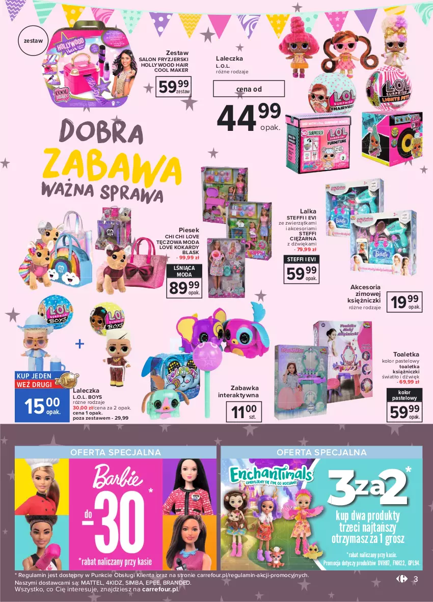 Gazetka promocyjna Carrefour - Gazetka Dzień Dziecka - ważna 17.05 do 01.06.2021 - strona 3 - produkty: EPEE, L.O.L., Lalka, Mattel, Moda, Tera, Toaletka, Zabawka