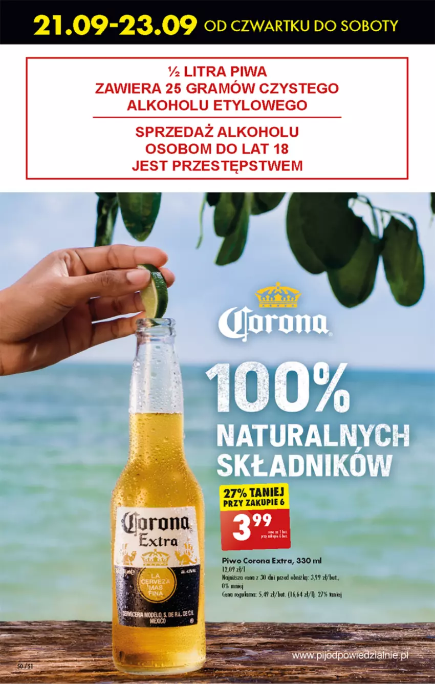 Gazetka promocyjna Biedronka - Od czwartku - ważna 21.09 do 27.09.2023 - strona 50 - produkty: Corona Extra, Gra, Piwa, Piwo