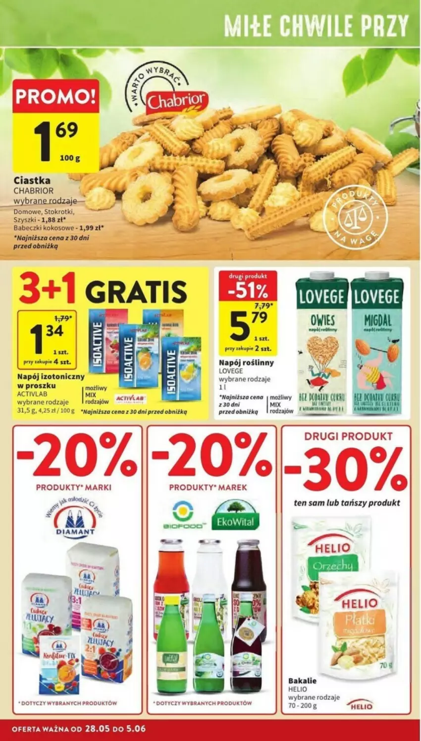 Gazetka promocyjna Intermarche - ważna 28.05 do 05.06.2024 - strona 13 - produkty: Babeczki, Chabrior, Ciastka, Diamant, Gra, Helio, Kokos, Napój, Napój izotoniczny, Napój roślinny