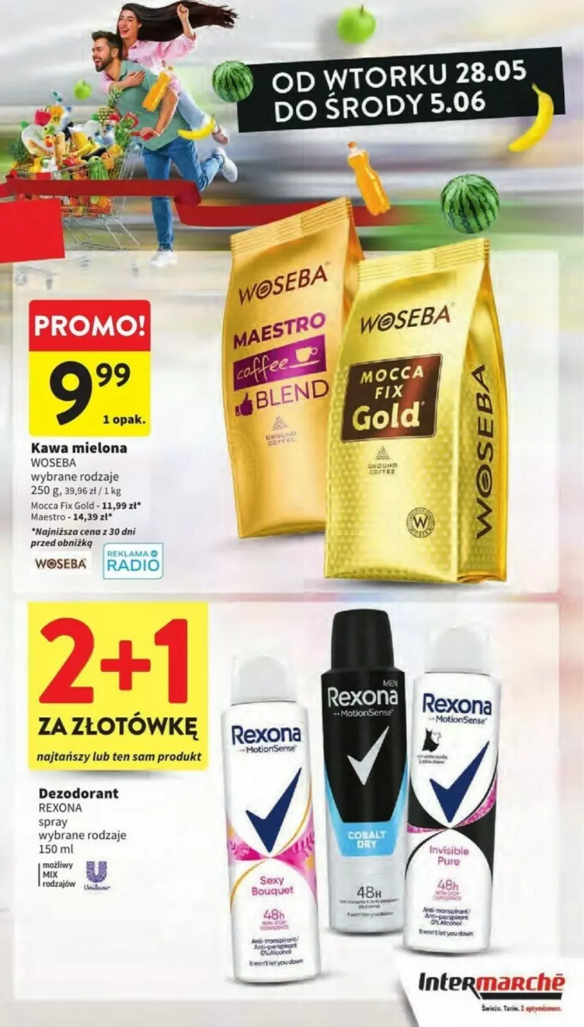 Gazetka promocyjna Intermarche - ważna 28.05 do 05.06.2024 - strona 23 - produkty: Dezodorant, Kawa, Kawa mielona, Mocca Fix Gold, Rexona, Woseba