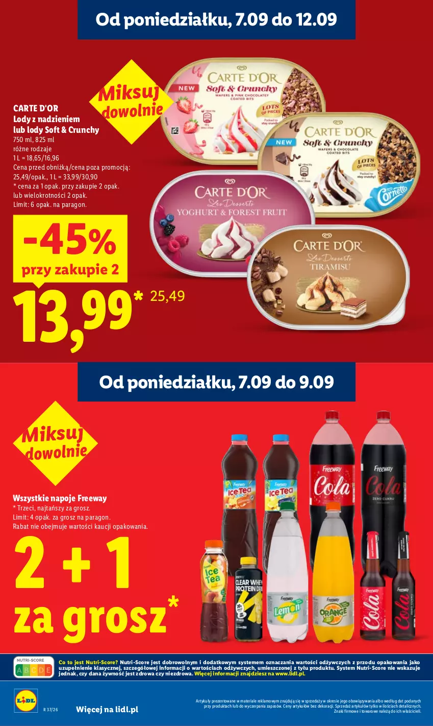 Gazetka promocyjna Lidl - Gazetka ważna od 7.09 do 9.09 - ważna 07.09 do 09.09.2026 - strona 18 - produkty: Carte d'Or, Lody, Napoje