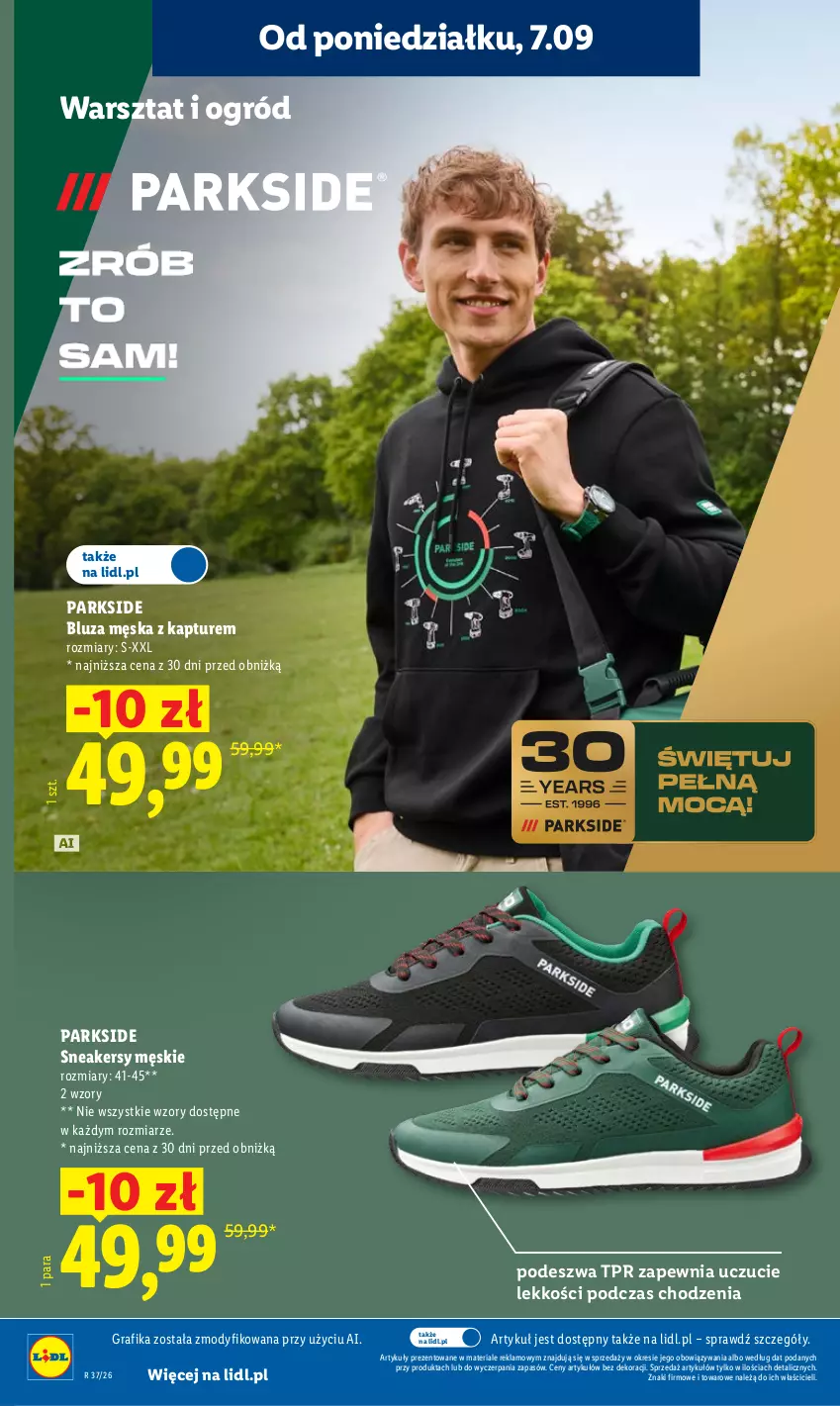 Gazetka promocyjna Lidl - Gazetka ważna od 7.09 do 9.09 - ważna 07.09 do 09.09.2026 - strona 28 - produkty: Bluza, Gra, Grafika, Ogród, Parkside, Sneakersy