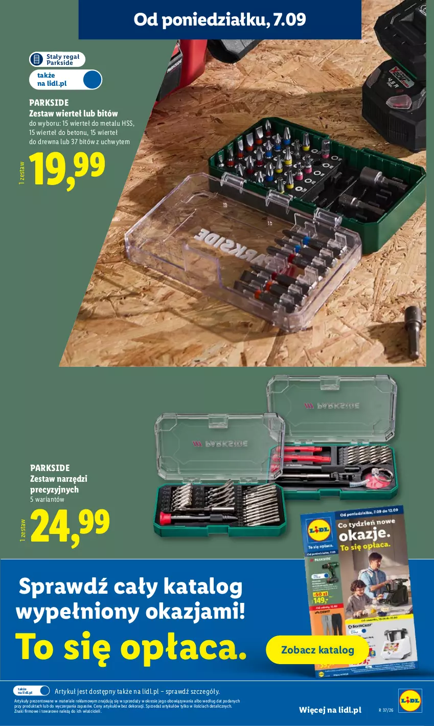 Gazetka promocyjna Lidl - Gazetka ważna od 7.09 do 9.09 - ważna 07.09 do 09.09.2026 - strona 29 - produkty: Parkside, Regał, Zestaw narzędzi, Zestaw wierteł
