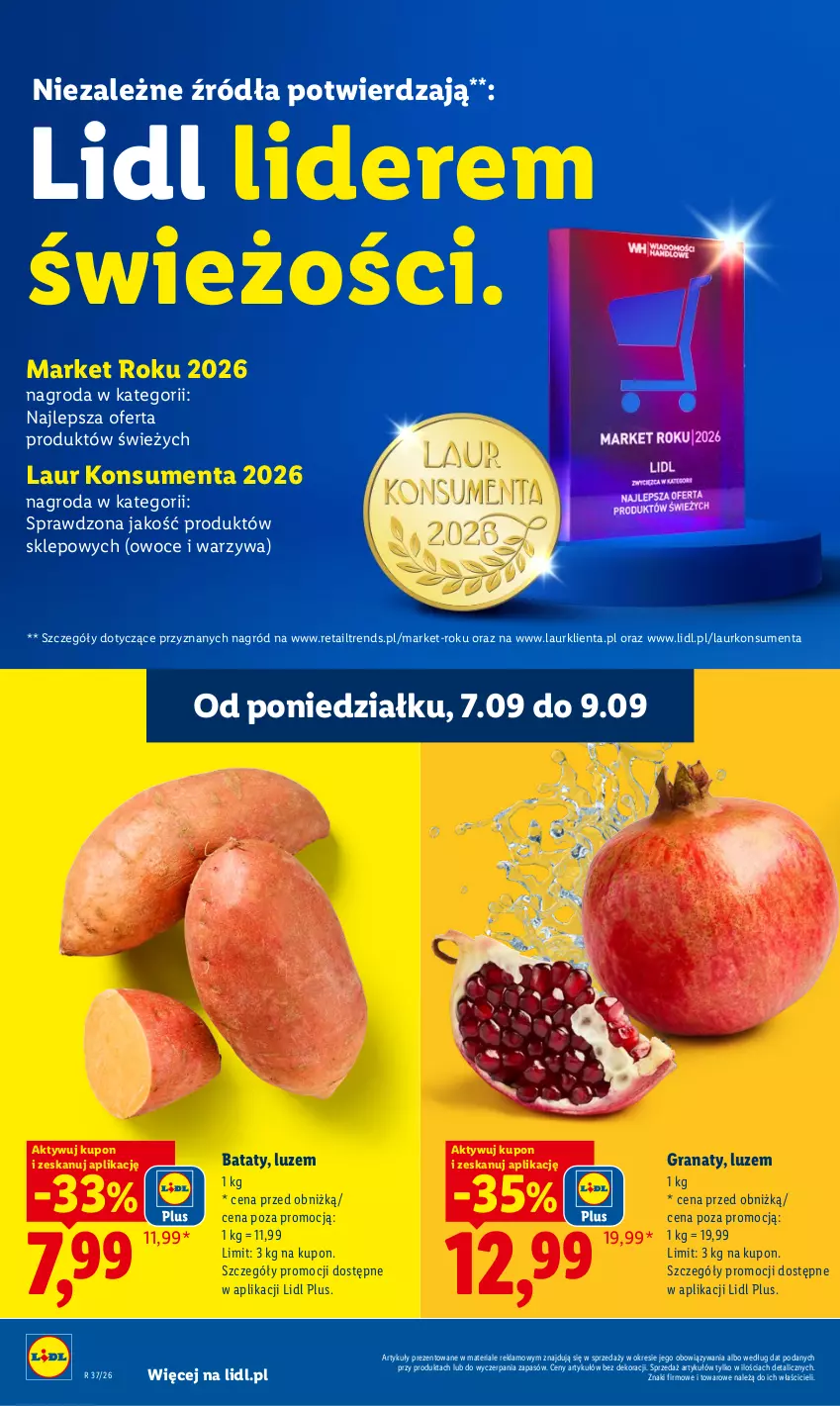 Gazetka promocyjna Lidl - Gazetka ważna od 7.09 do 9.09 - ważna 07.09 do 09.09.2026 - strona 30 - produkty: Gra, Granat, Laur, Owoce, Warzywa