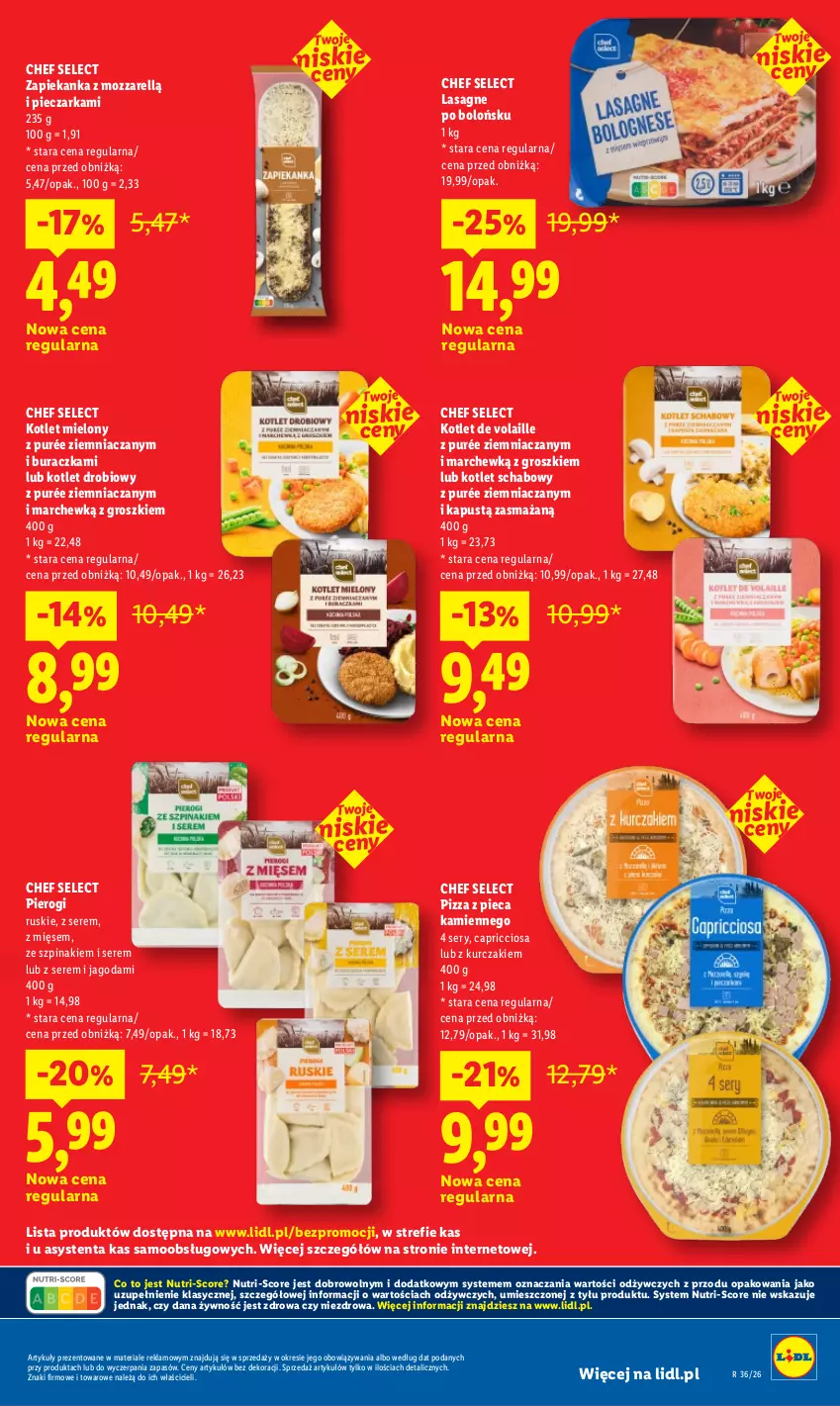 Gazetka promocyjna Lidl - Gazetka ważna od 7.09 do 9.09 - ważna 07.09 do 09.09.2026 - strona 5 - produkty: Kapustą, Kotlet, Kurczak, Lasagne, Piec, Pieczarka, Pierogi, Pizza, Pizza z pieca kamiennego, Pur, Ser, Szpinak, Zapiekanka