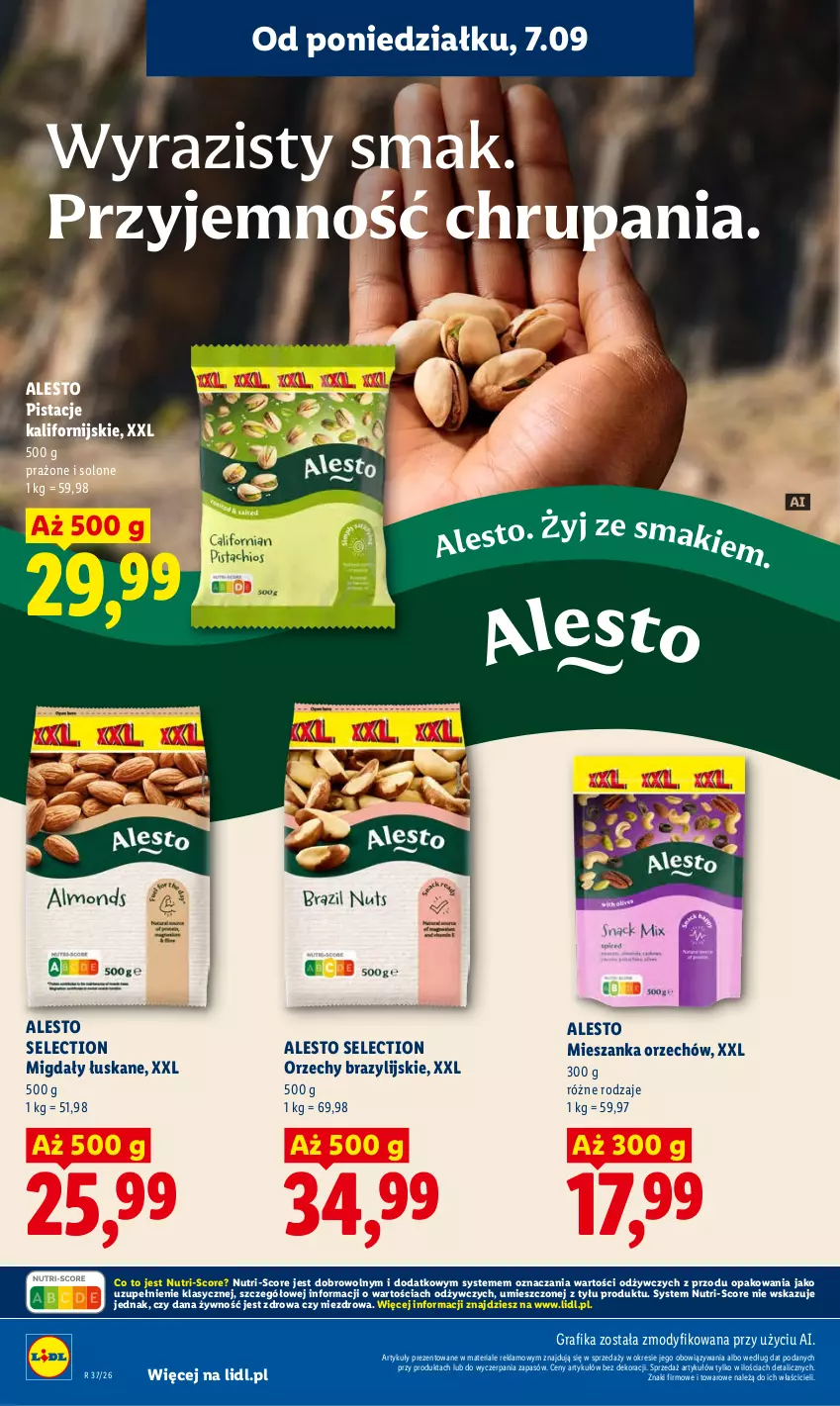 Gazetka promocyjna Lidl - Gazetka ważna od 7.09 do 9.09 - ważna 07.09 do 09.09.2026 - strona 50 - produkty: Gra, Grafika, Migdały, Migdały łuskane, Pistacje