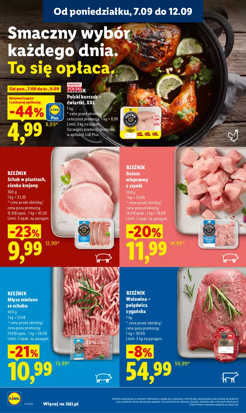 Gazetka promocyjna Lidl - Gazetka ważna od 7.09 do 9.09 - ważna 07.09 do 09.09.2026 - strona 64 - produkty: Kurczak, Mięso, Mięso mielone, Polędwica, Wołowina