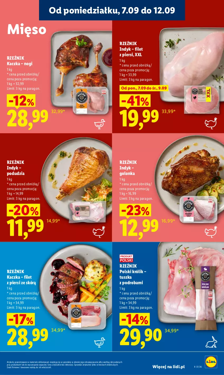 Gazetka promocyjna Lidl - Gazetka ważna od 7.09 do 9.09 - ważna 07.09 do 09.09.2026 - strona 65 - produkty: Kaczka, Królik, Mięso, Tusz