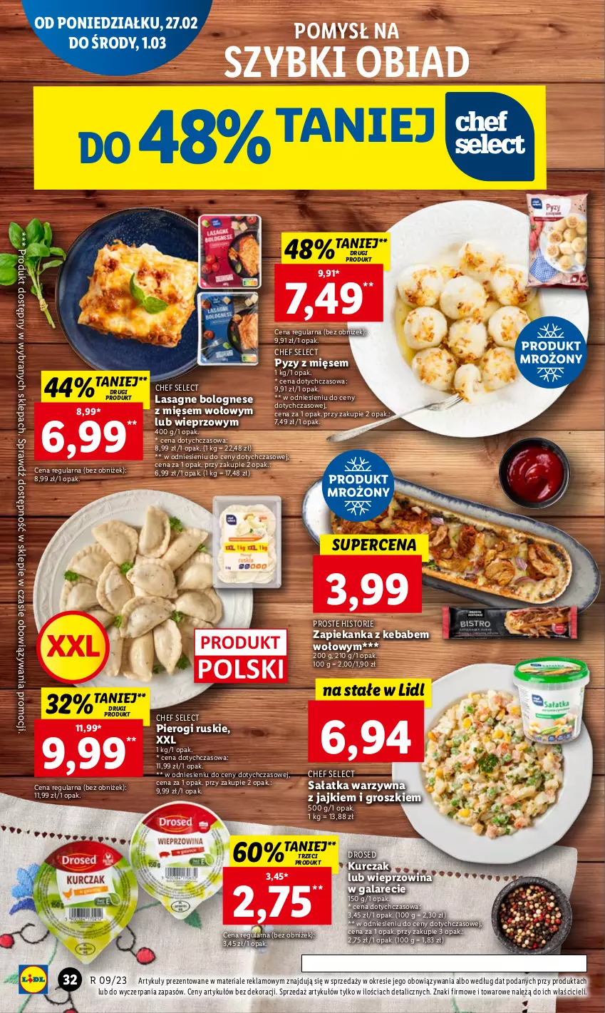 Gazetka promocyjna Lidl - GAZETKA - ważna 27.02 do 01.03.2023 - strona 36 - produkty: Gala, Kebab, Kurczak, Lasagne, Lasagne bolognese, Pierogi, Sałat, Sałatka, Sałatka warzywna, Wieprzowina, Zapiekanka