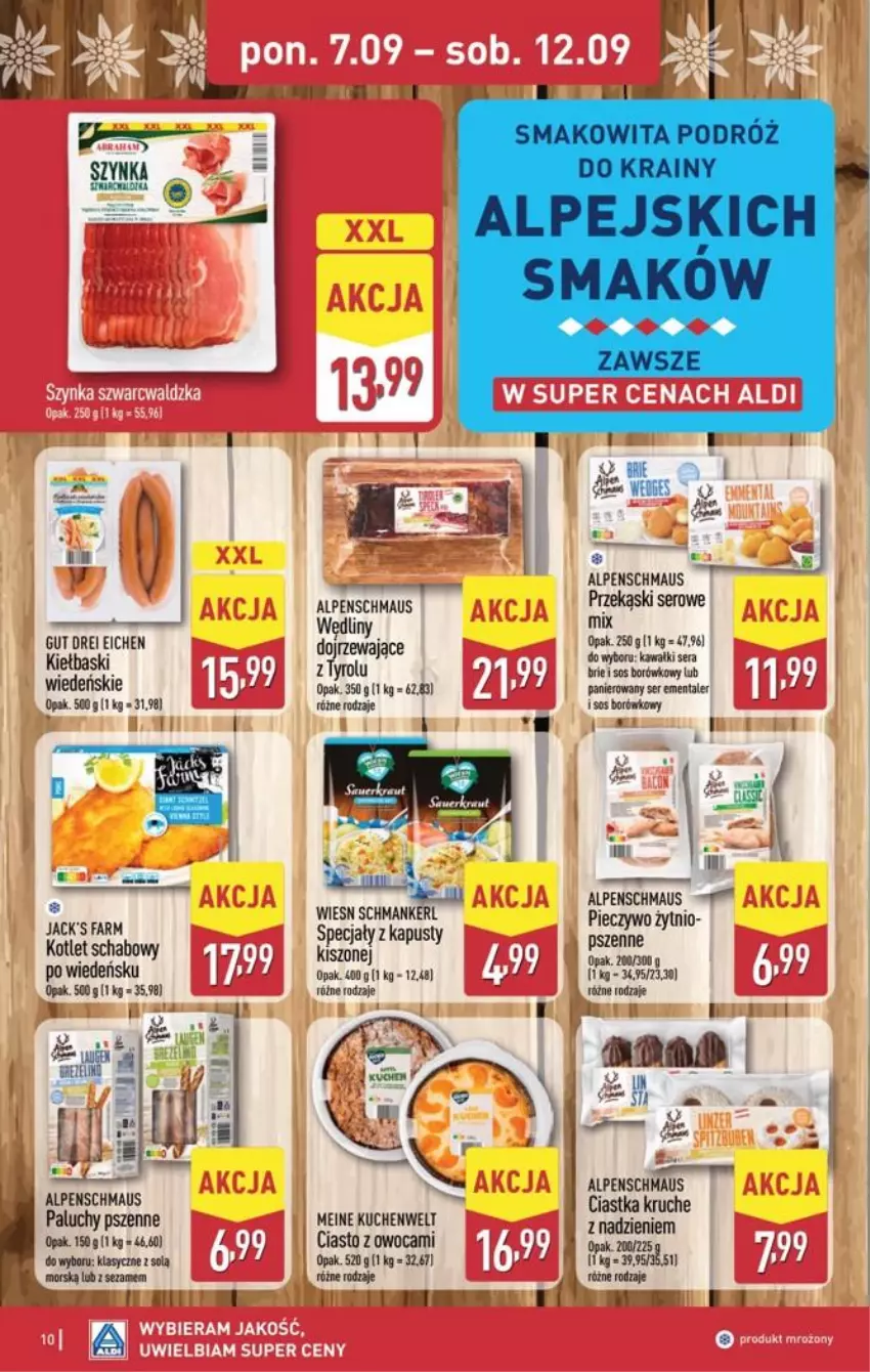 Gazetka promocyjna Aldi - Pełna oferta - ważna 07.09 do 12.09.2026 - strona 10 - produkty: Ementaler, Fa, Kawa, Kotlet, Ser, Sos, Szynka