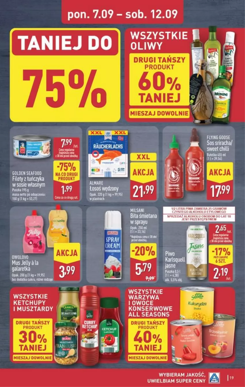 Gazetka promocyjna Aldi - Pełna oferta - ważna 07.09 do 12.09.2026 - strona 19 - produkty: All Seasons, Gala, Galaretka, Golden Seafood, Gra, Ketchup, Mus, Owoce, Ser, Sos, Tuńczyk, Warzywa, Warzywa i owoce