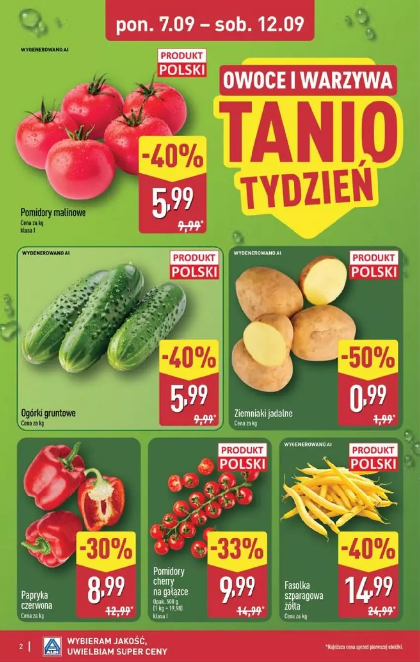 Gazetka promocyjna Aldi - Pełna oferta - ważna 07.09 do 12.09.2026 - strona 2 - produkty: Fa, Grunt, Koc, Owoce, Sofa, Warzywa