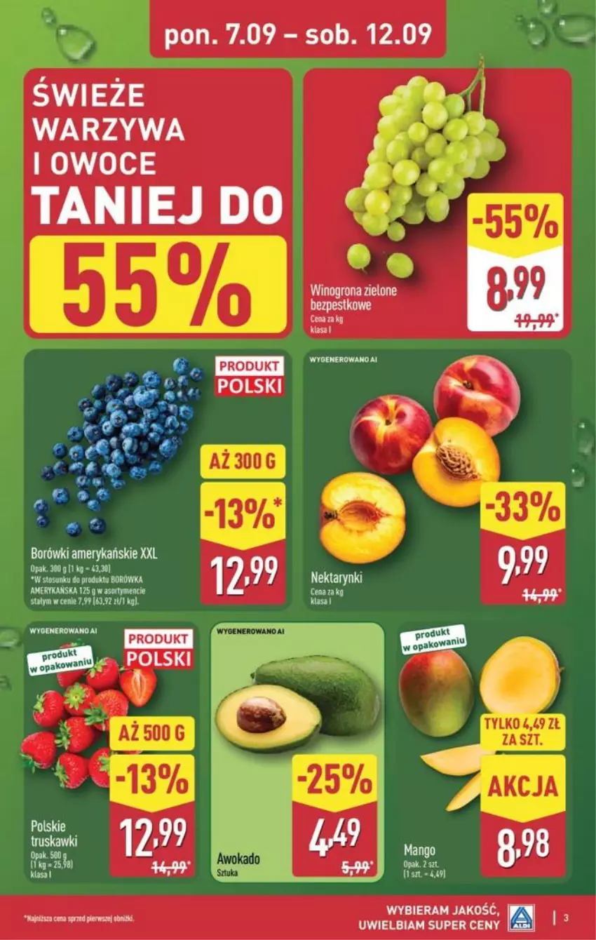 Gazetka promocyjna Aldi - Pełna oferta - ważna 07.09 do 12.09.2026 - strona 3 - produkty: Nektar, Owoce, Warzywa, Wino, Winogrona