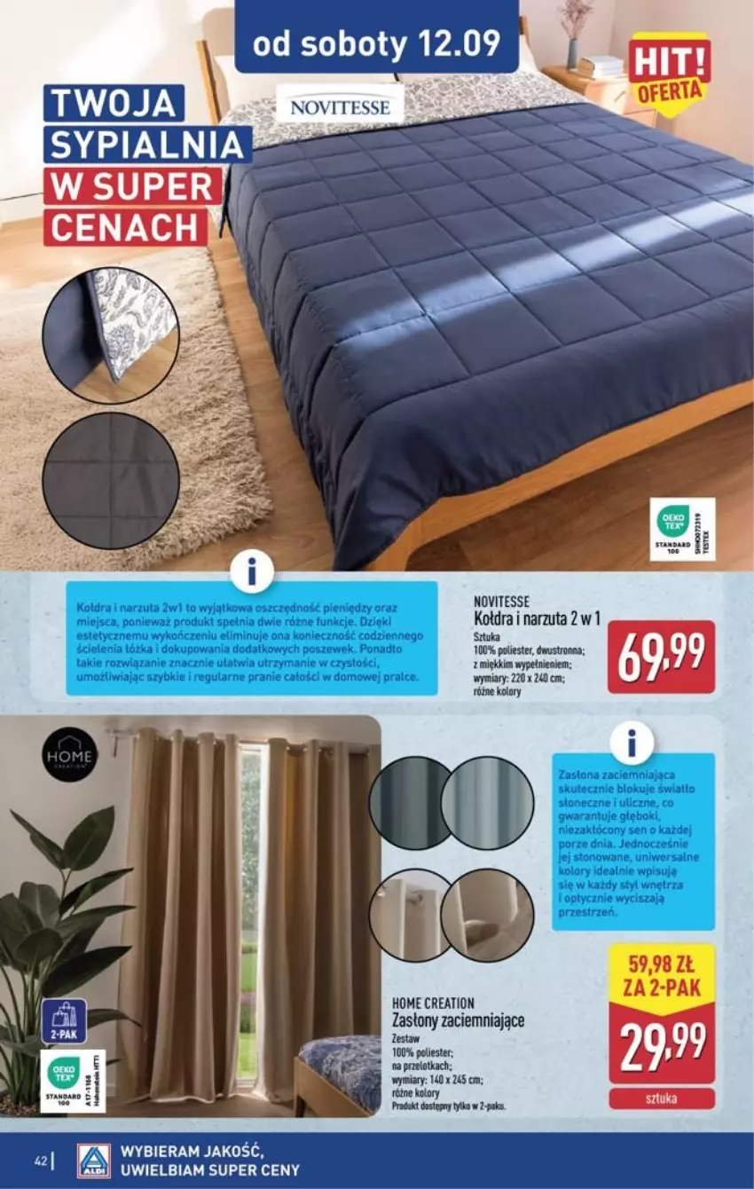 Gazetka promocyjna Aldi - Pełna oferta - ważna 07.09 do 12.09.2026 - strona 42 - produkty: Kołdra, Narzuta