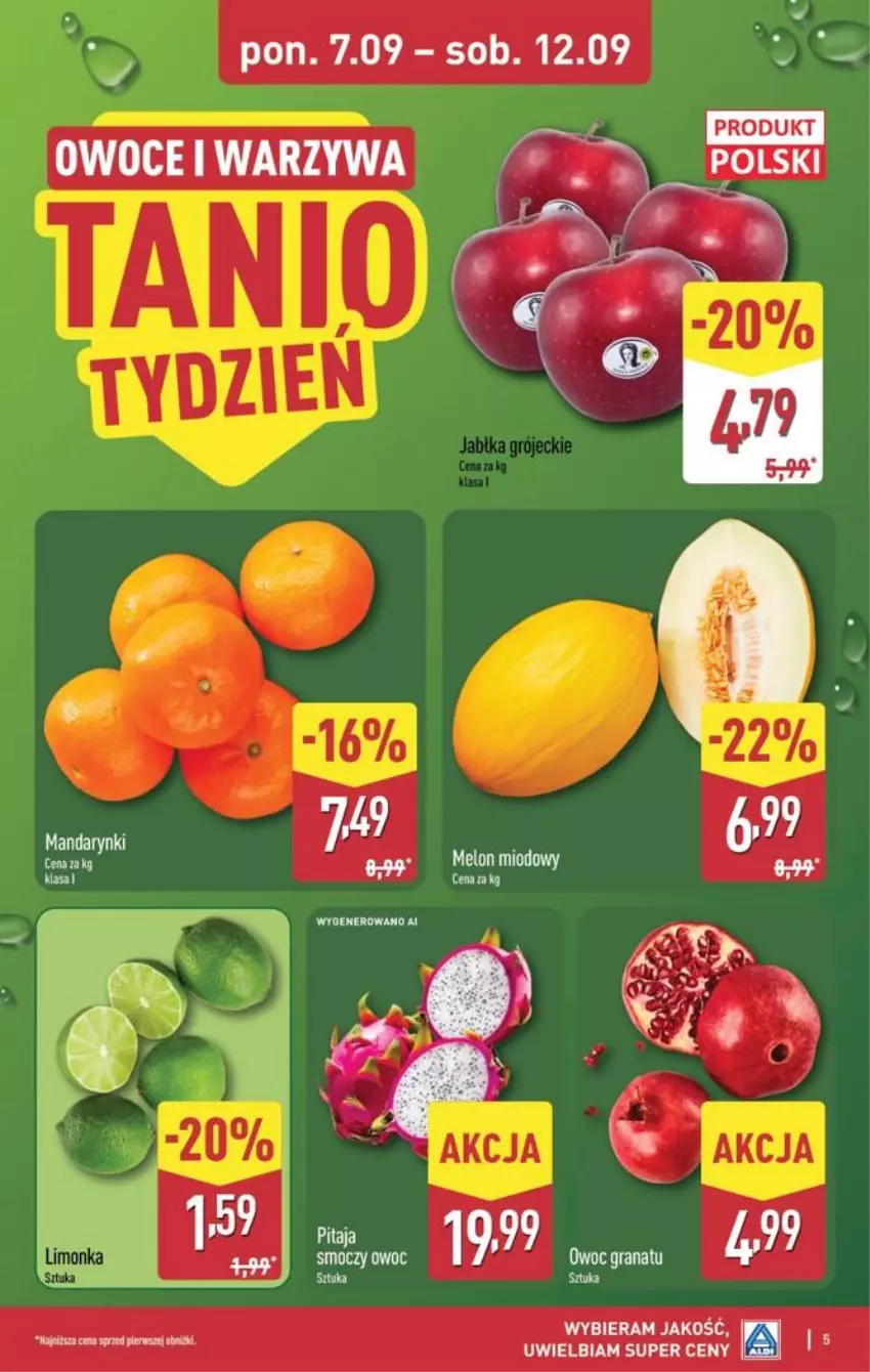 Gazetka promocyjna Aldi - Pełna oferta - ważna 07.09 do 12.09.2026 - strona 5 - produkty: Mandarynki, Owoce, Warzywa