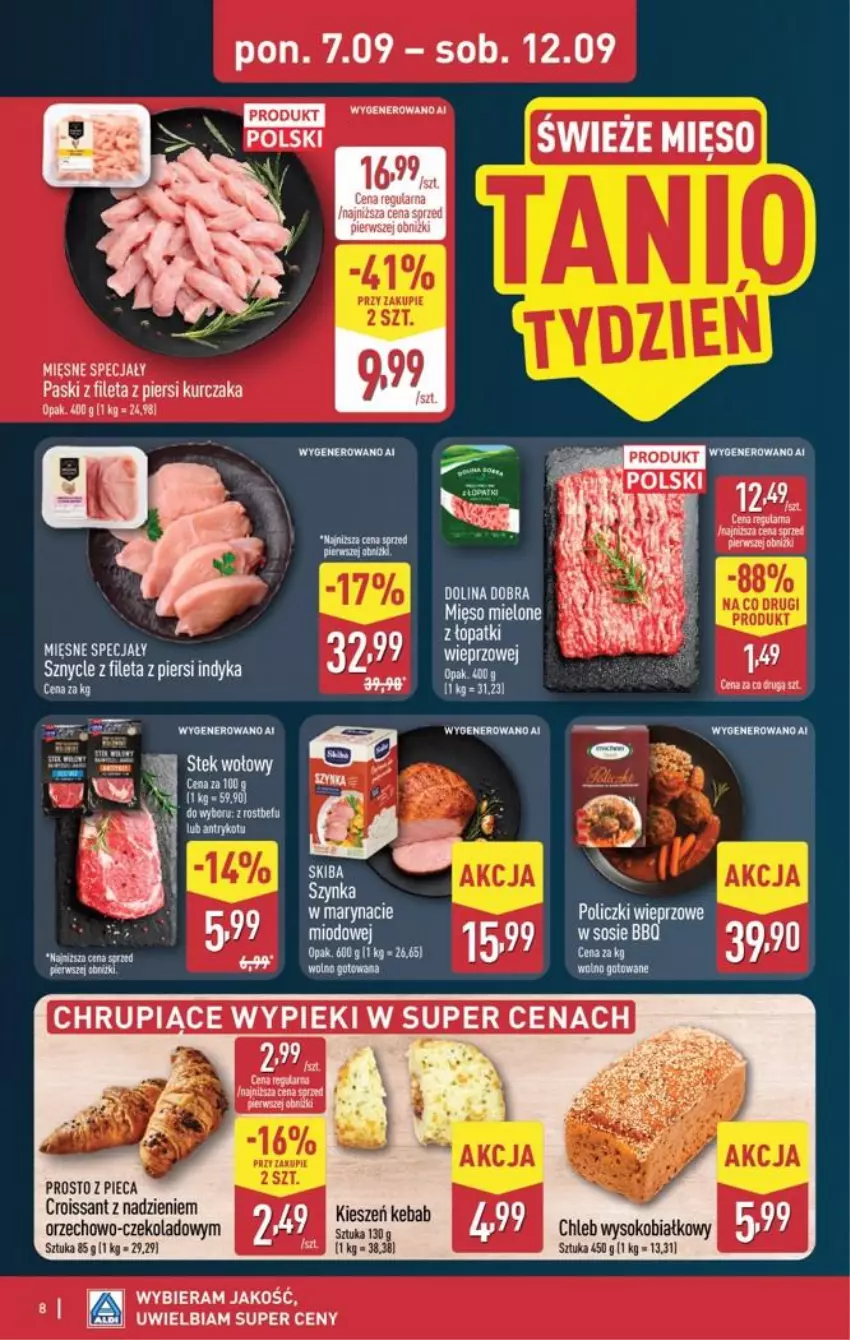 Gazetka promocyjna Aldi - Pełna oferta - ważna 07.09 do 12.09.2026 - strona 8 - produkty: Chleb, Croissant, Kebab, Kurczak, Sok